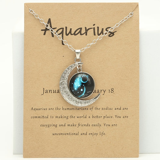 Cross-border New Luminous 12 Zodiac Necklace