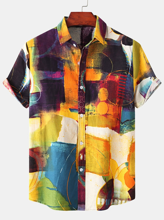 Men's Casual Flax Tie Dye Style