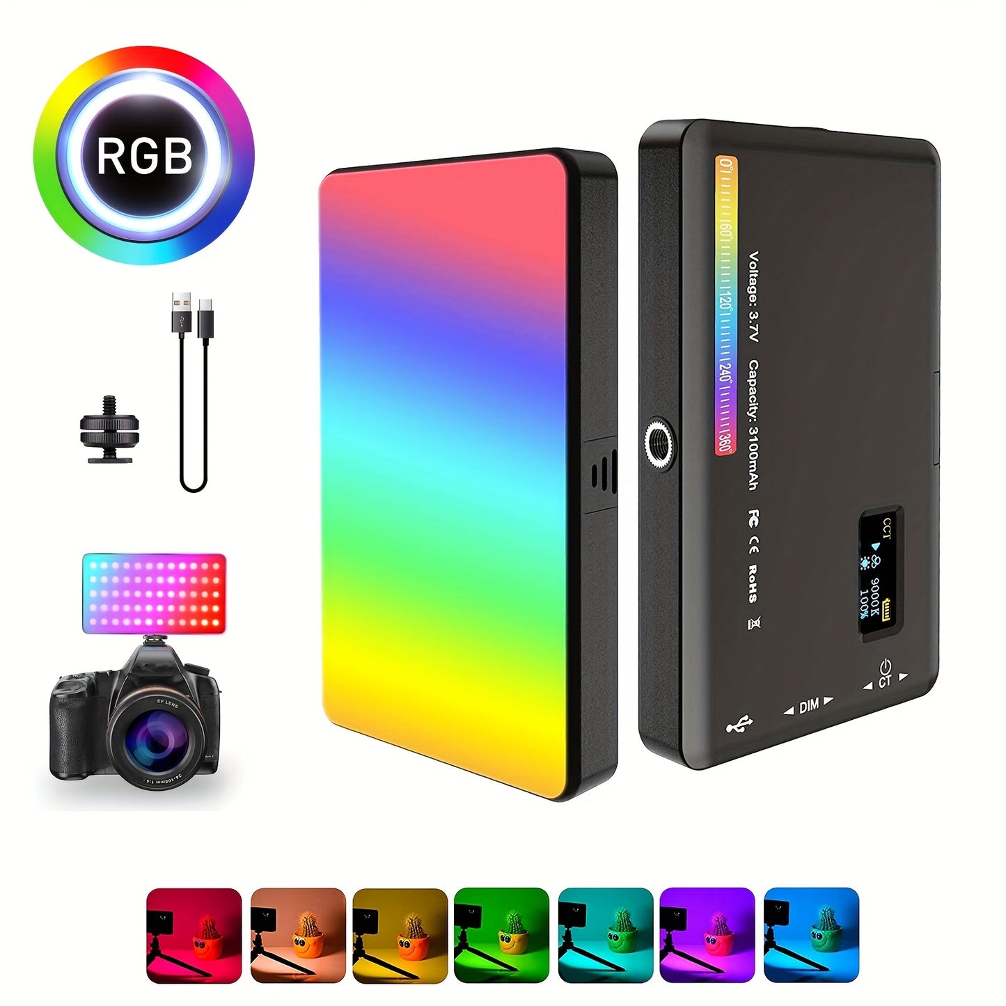 LED RGB Camera Light Full Color