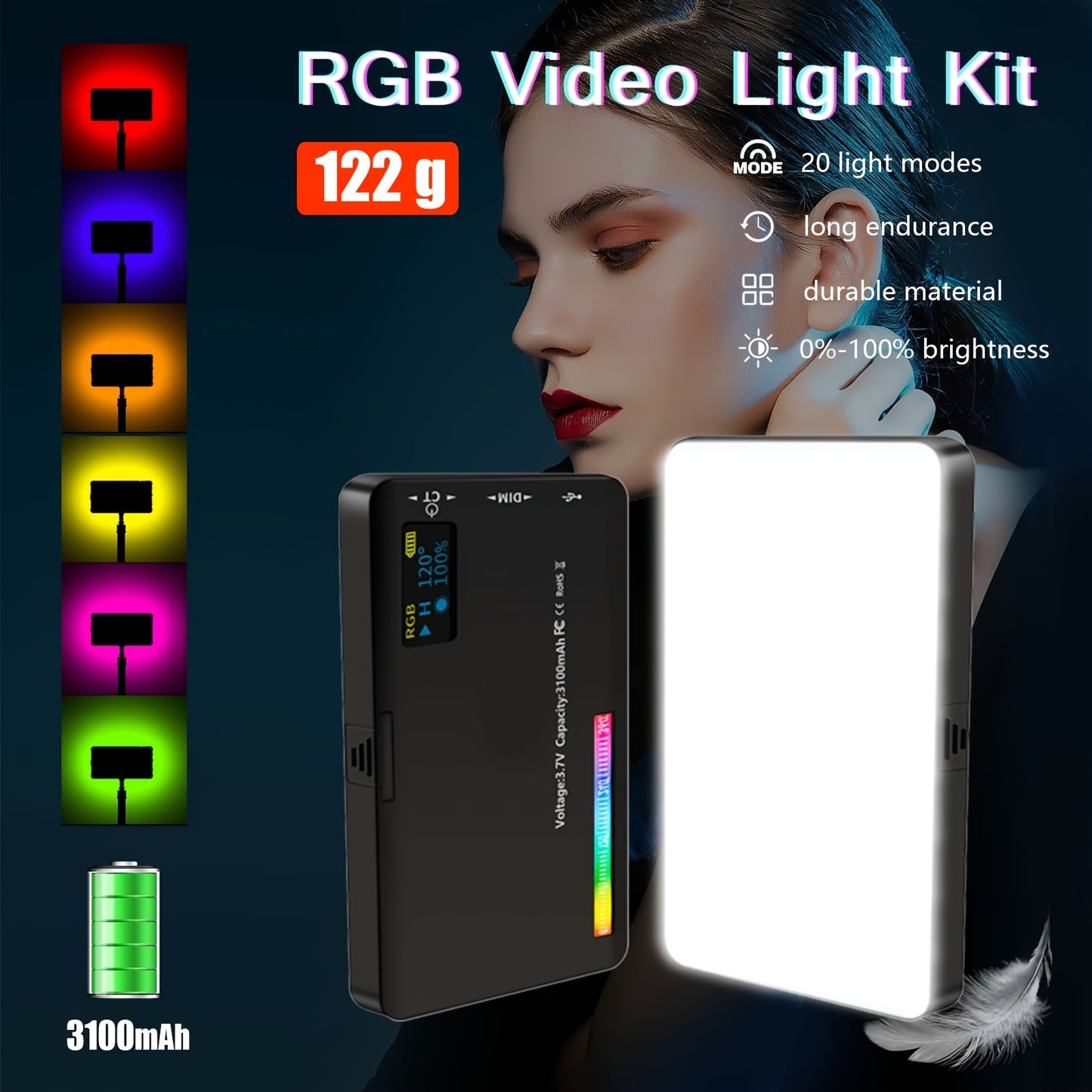 LED RGB Camera Light Full Color