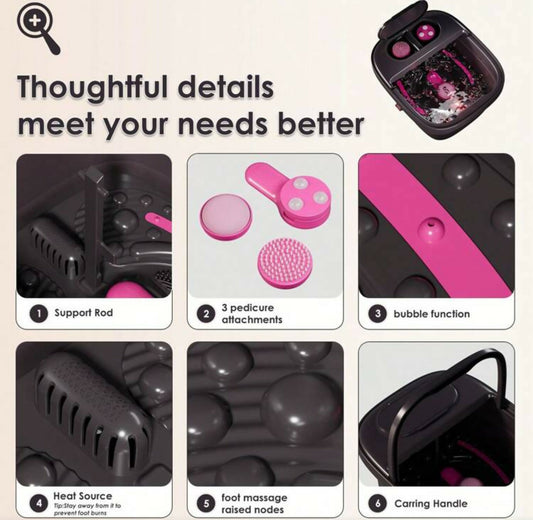 Beinilai Remote Temperature Control Collapsible Foot Spa